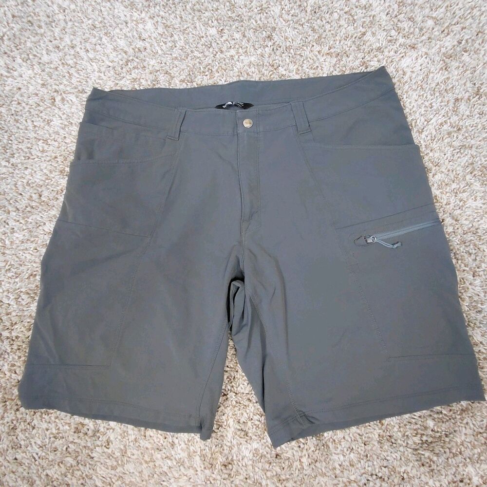 The North Face Shorts Mens 40 Gray Nylon Blend Cargo Hiking Flat Front Outdoor